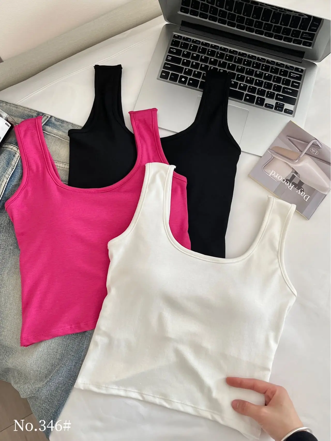 Women's White Slimming Vest with Breast Pad — feature 11
