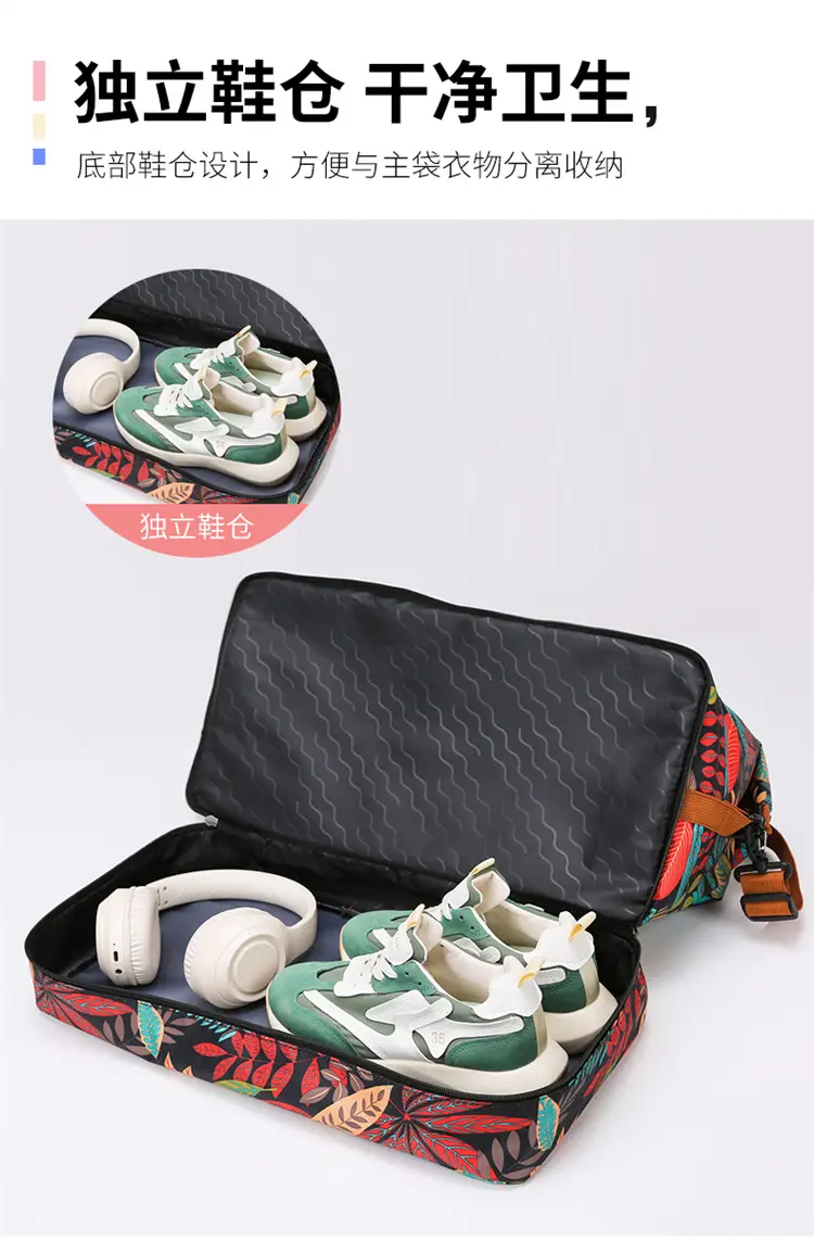 Large Capacity Printed Travel Bag Waterproof Lightweight — feature 13
