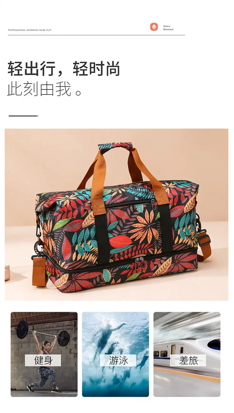 Large Capacity Printed Travel Bag Waterproof Lightweight — feature 4