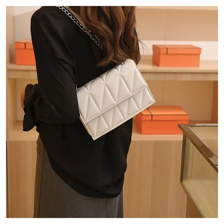 Black Quilted Shoulder Crossbody Bag with Chain — feature 10