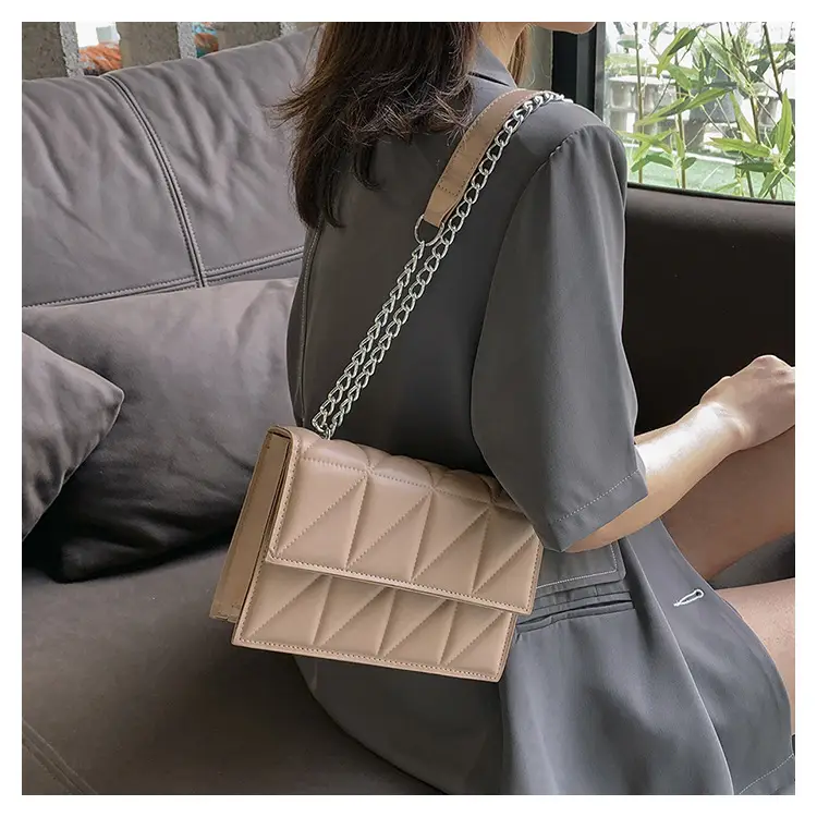 Black Quilted Shoulder Crossbody Bag with Chain — feature 14