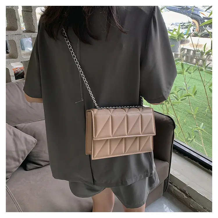 Black Quilted Shoulder Crossbody Bag with Chain — feature 15
