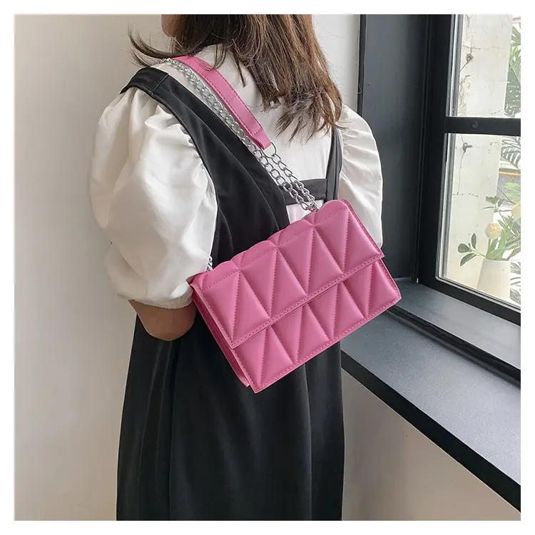 Black Quilted Shoulder Crossbody Bag with Chain — feature 25