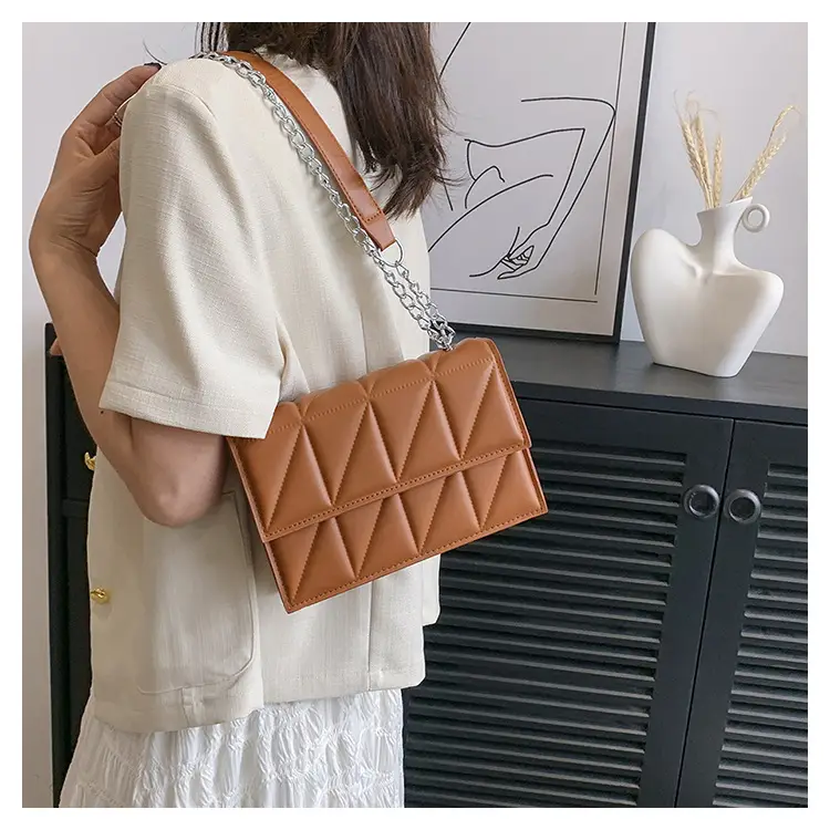 Black Quilted Shoulder Crossbody Bag with Chain — feature 29