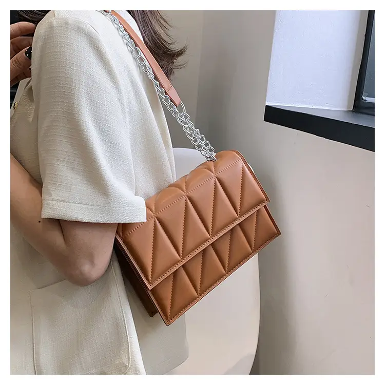 Black Quilted Shoulder Crossbody Bag with Chain — feature 31