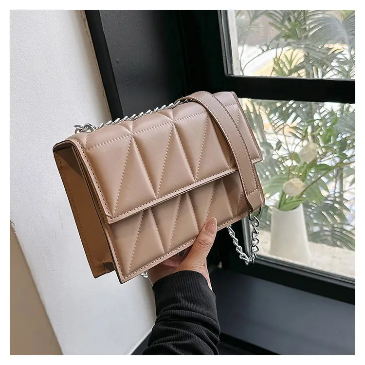 Black Quilted Shoulder Crossbody Bag with Chain — feature 34