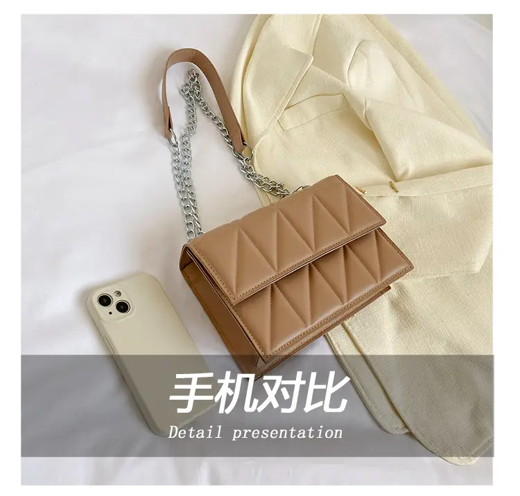 Black Quilted Shoulder Crossbody Bag with Chain — feature 4