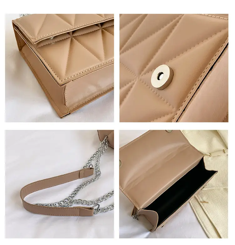 Black Quilted Shoulder Crossbody Bag with Chain — feature 8