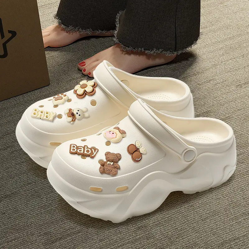 Pregnant Women's Thick Sole Hole Shoes Women's Summer Outer Wear 2025 New Style Eva Beach Seaside Slippers Women's Sandals - Image 8