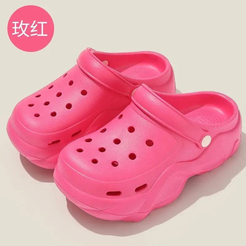 Pregnant Women's Thick Sole Hole Shoes Women's Summer Outer Wear 2025 New Style Eva Beach Seaside Slippers Women's Sandals - Image 4
