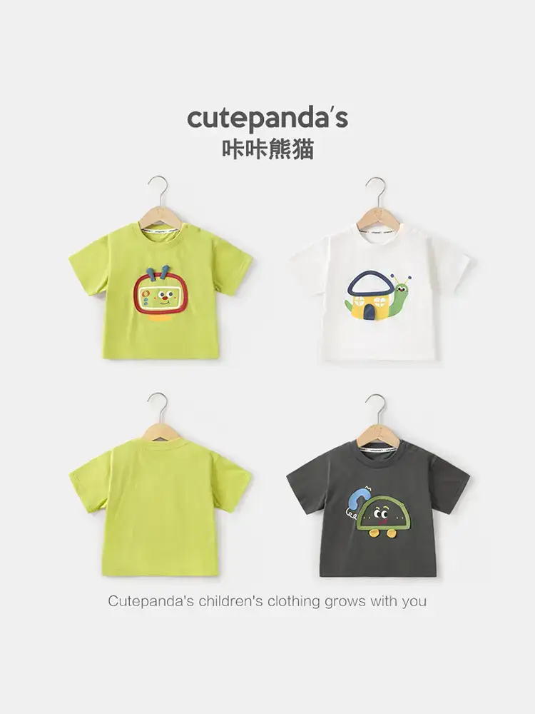 Kaka Panda Cartoon T-shirt for Girls Boys Summer Casual - Image 8