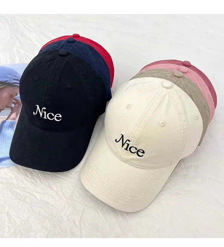 White Letter Embroidered Baseball Cap Women Spring Summer — feature 1