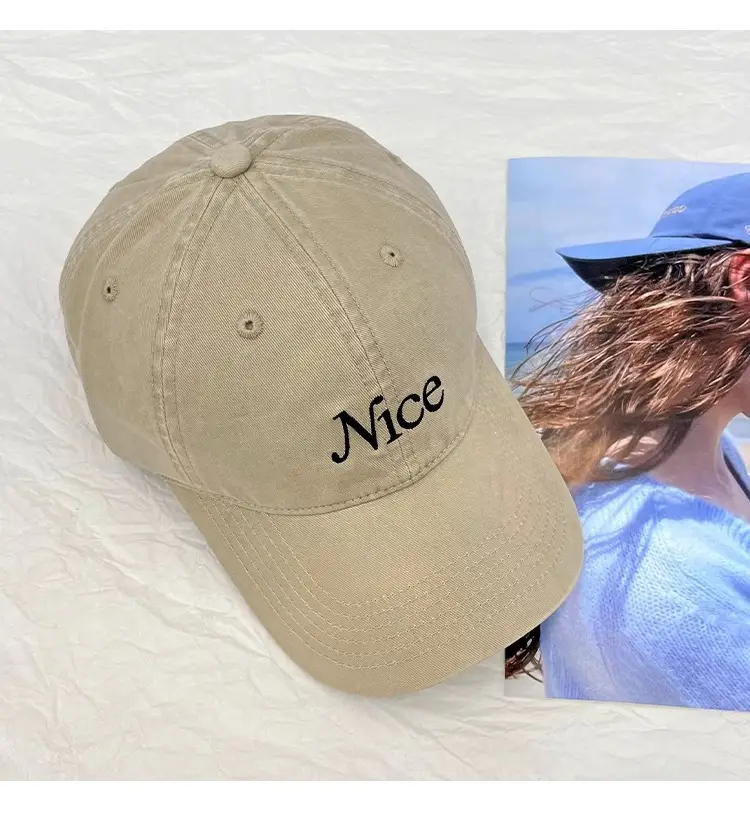 White Letter Embroidered Baseball Cap Women Spring Summer — feature 12