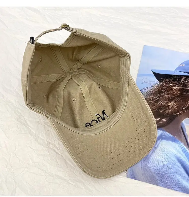 White Letter Embroidered Baseball Cap Women Spring Summer — feature 14