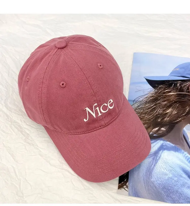 White Letter Embroidered Baseball Cap Women Spring Summer — feature 15