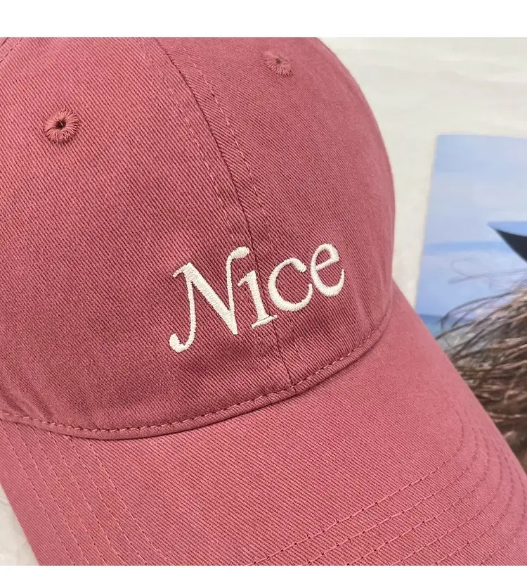 White Letter Embroidered Baseball Cap Women Spring Summer — feature 16