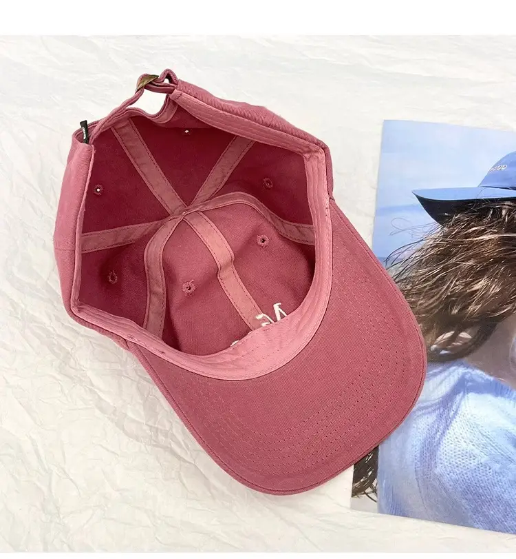 White Letter Embroidered Baseball Cap Women Spring Summer — feature 17