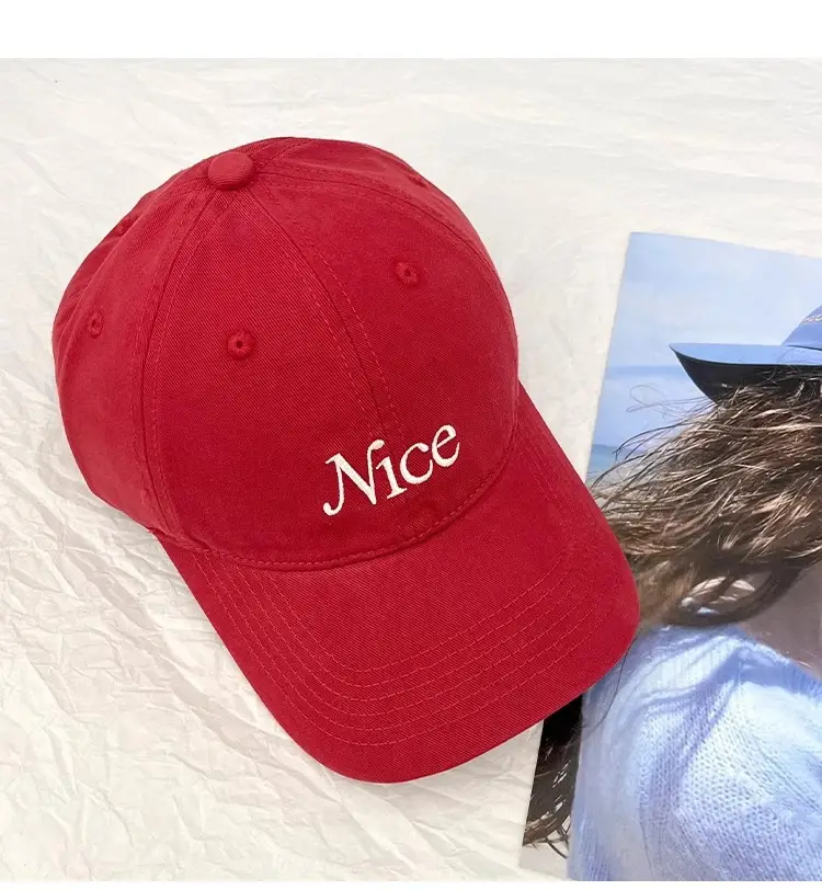 White Letter Embroidered Baseball Cap Women Spring Summer — feature 18