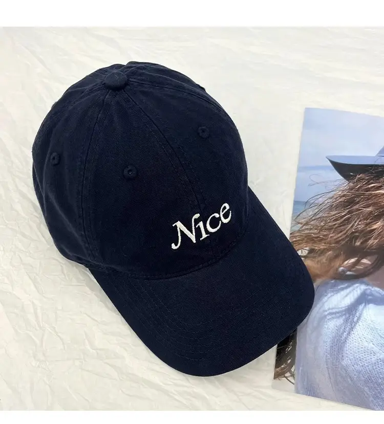 White Letter Embroidered Baseball Cap Women Spring Summer — feature 21