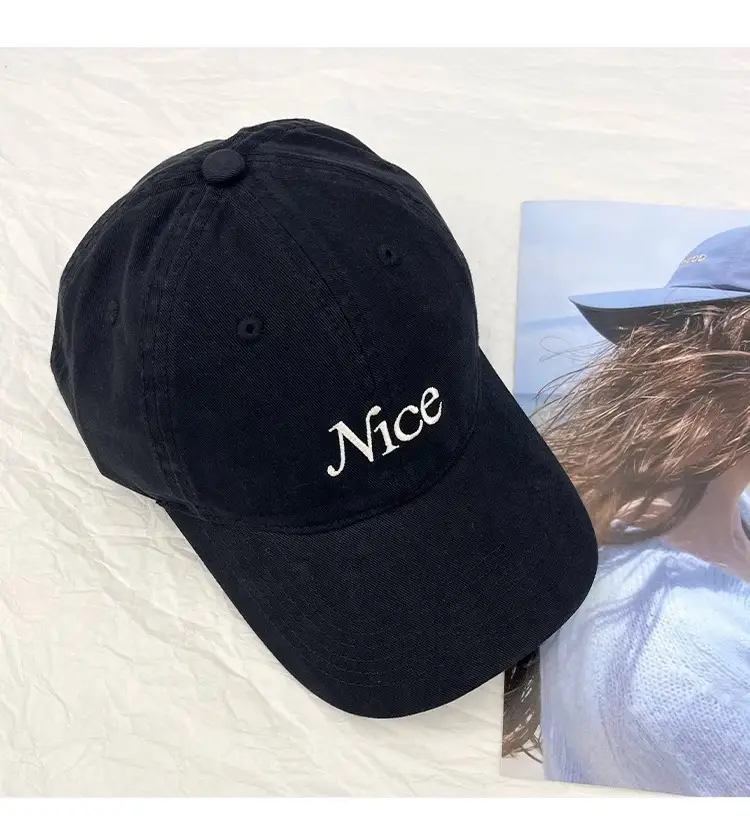 White Letter Embroidered Baseball Cap Women Spring Summer — feature 24