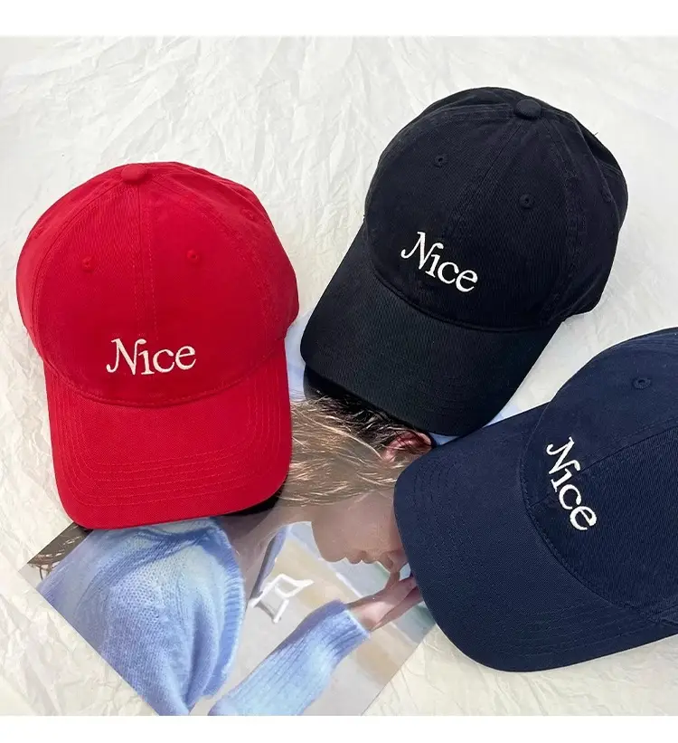 White Letter Embroidered Baseball Cap Women Spring Summer — feature 3