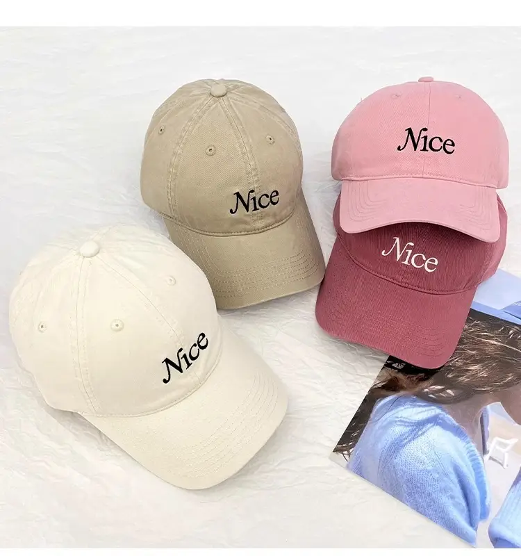 White Letter Embroidered Baseball Cap Women Spring Summer — feature 4