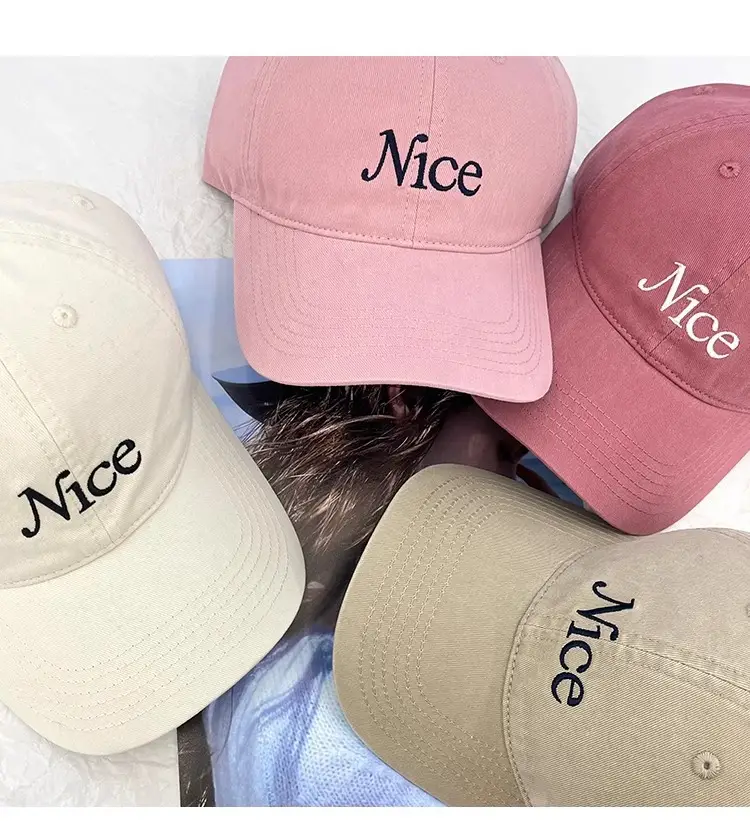 White Letter Embroidered Baseball Cap Women Spring Summer — feature 5
