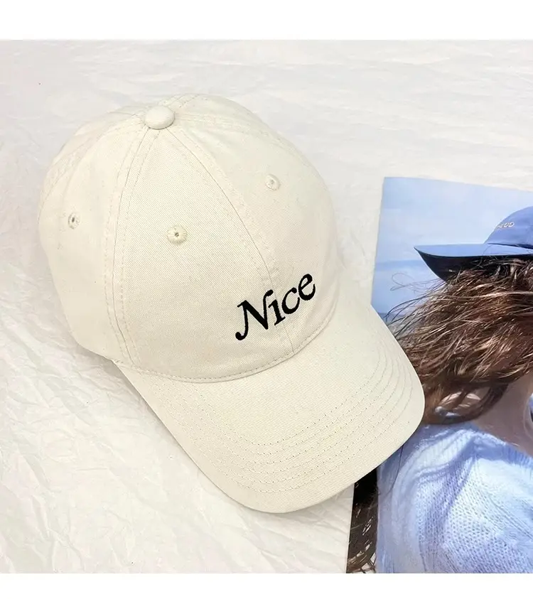 White Letter Embroidered Baseball Cap Women Spring Summer — feature 6
