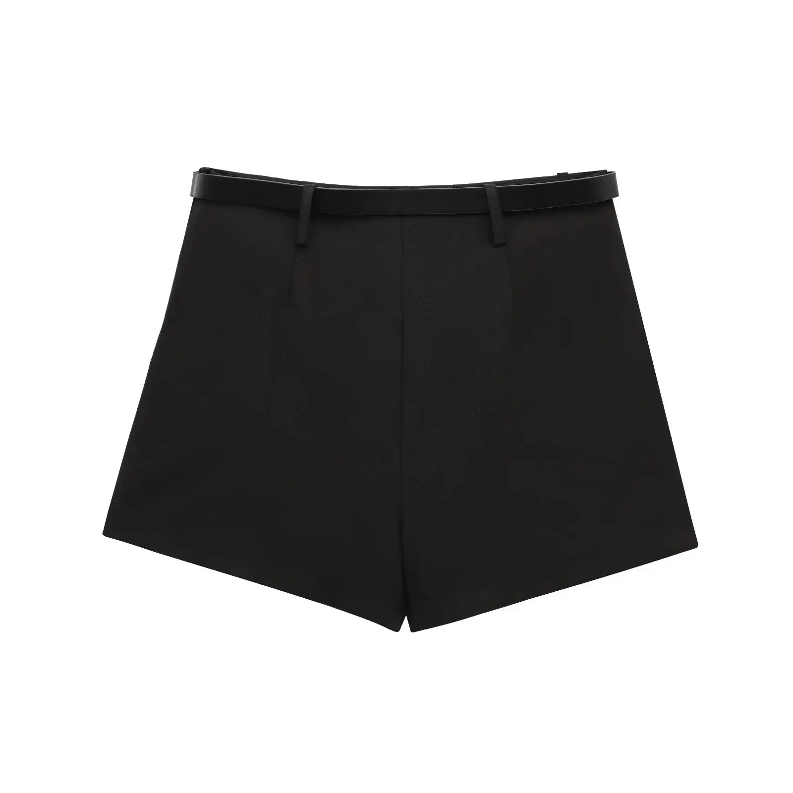 Black Belt Double-Breasted Culottes for Women - Image 2