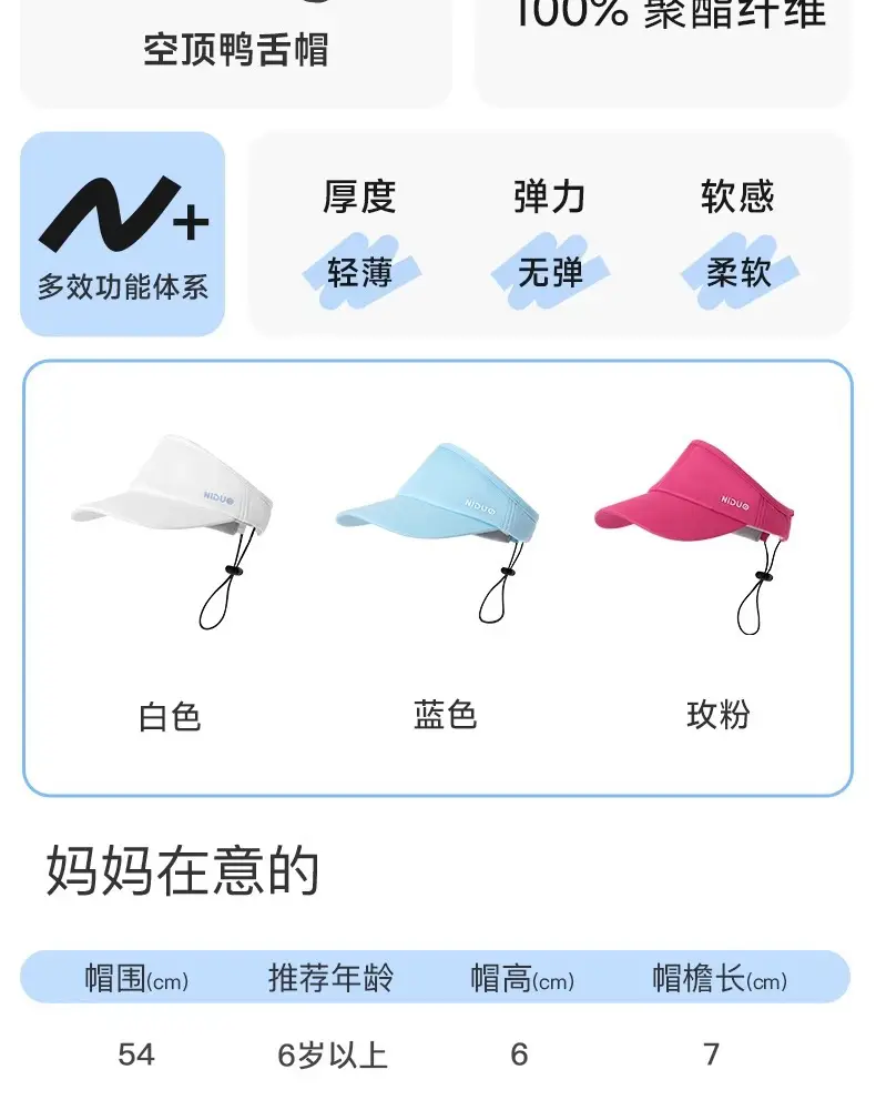 Nido Bear 2025 Kids Sun Hat 63g Light Blue Pink — feature 13