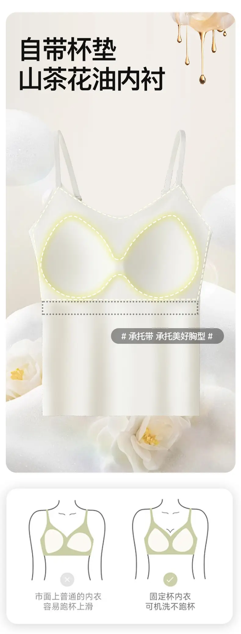 2025 Women's Summer Thin Fixed Cup Back Sling with Chest Pad — feature 10