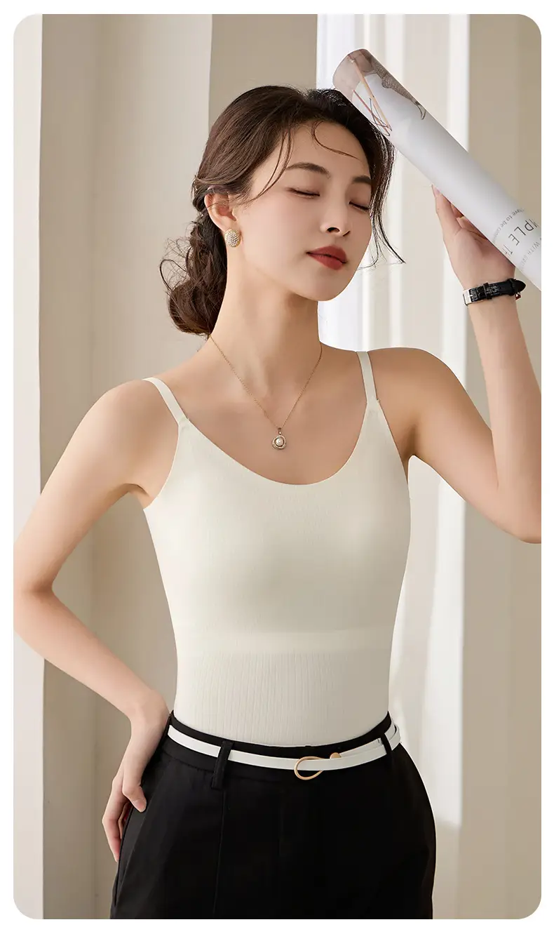 2025 Women's Summer Thin Fixed Cup Back Sling with Chest Pad — feature 20