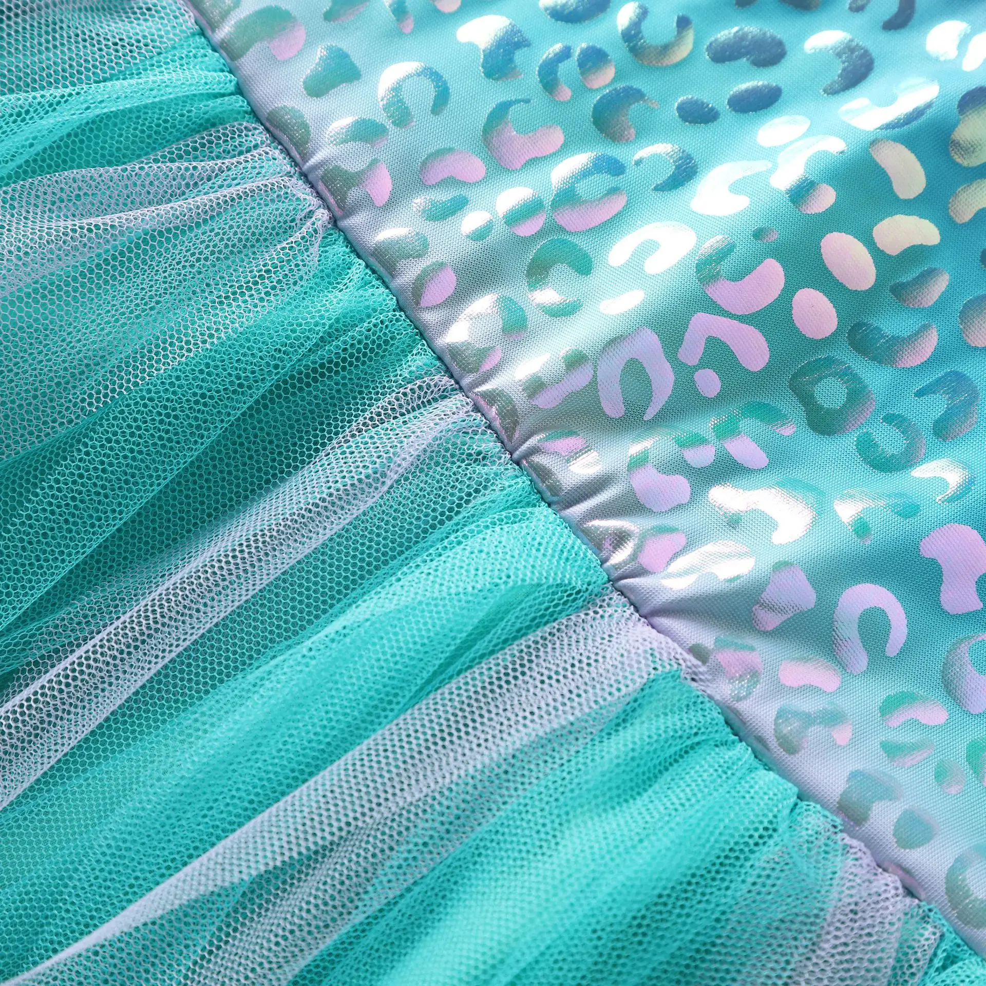Girls Mermaid Patchwork Layered Vest Summer Dress — feature 11