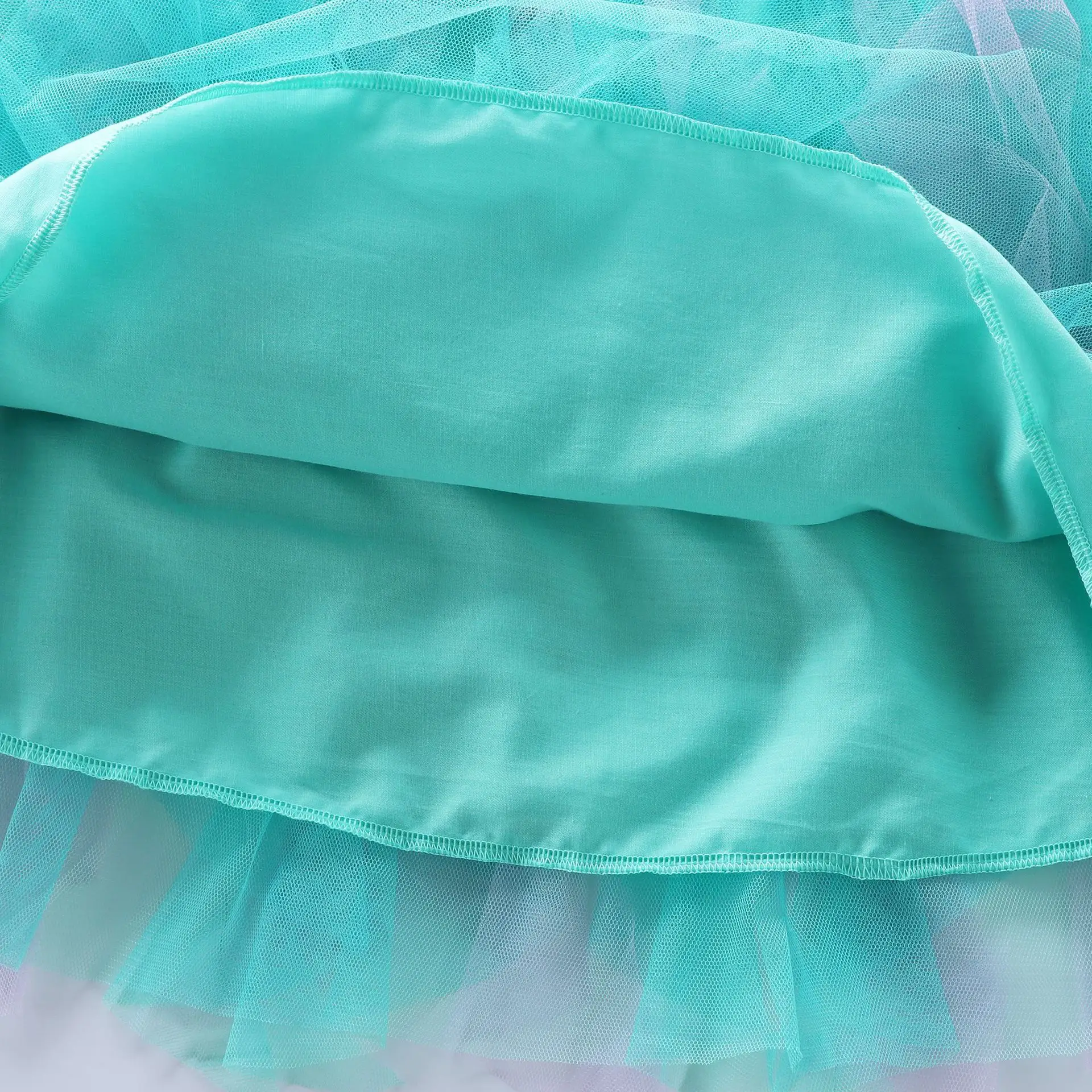 Girls Mermaid Patchwork Layered Vest Summer Dress — feature 13