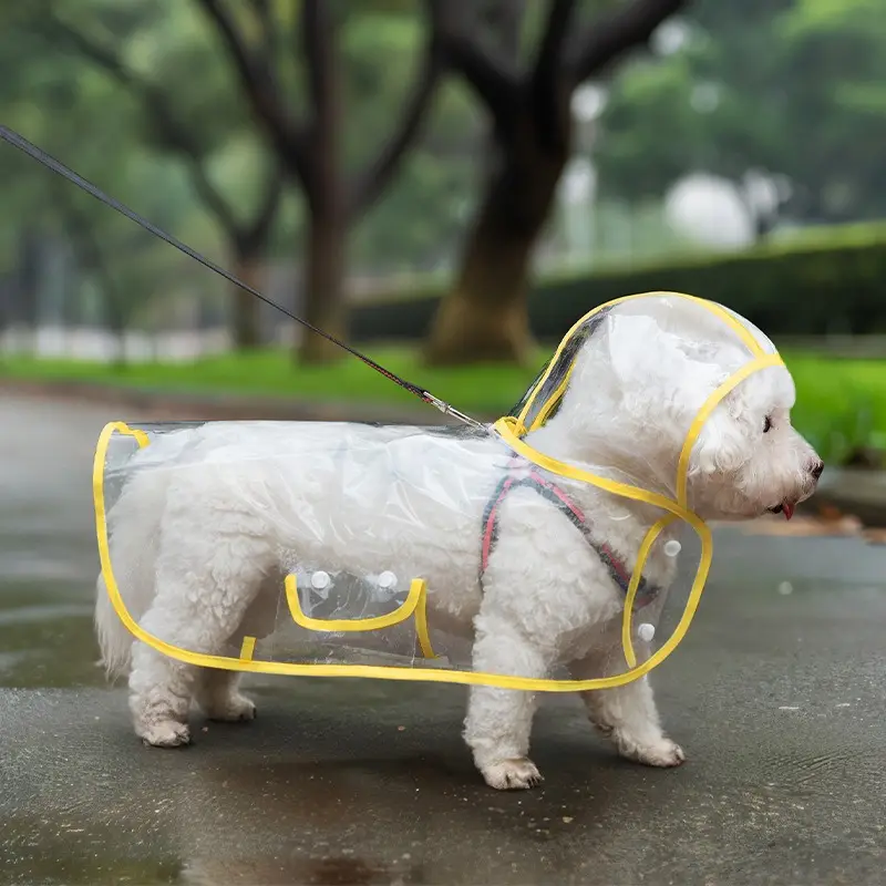 Dog Raincoat Poncho Belly Protecting Teddy Special Small Medium Dog Chai Dog Puppy Transparent Poncho Waterproof Pet Clothes