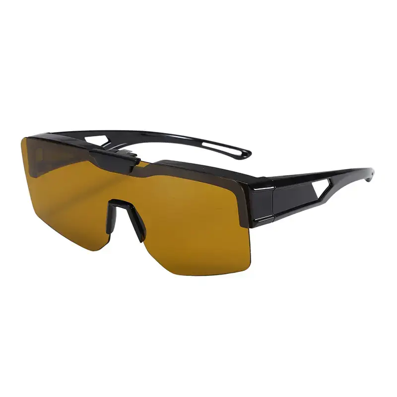 Men UV400 Flip-Up Sunglasses Deep Gray Frame - Image 10