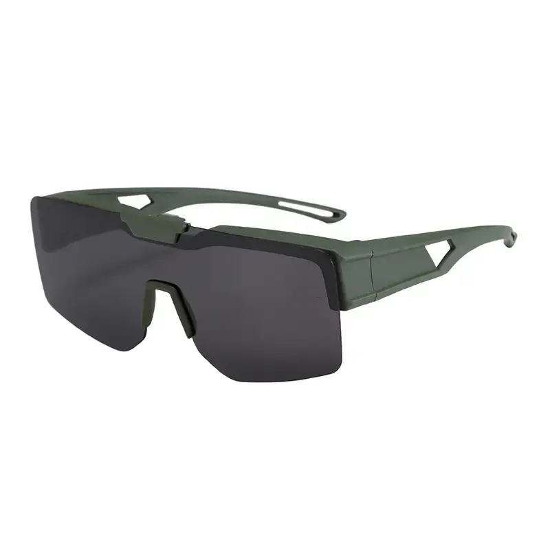 Men UV400 Flip-Up Sunglasses Deep Gray Frame - Image 11
