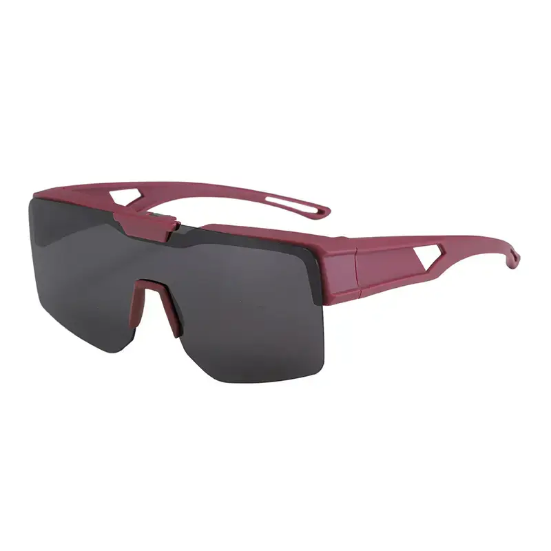 Men UV400 Flip-Up Sunglasses Deep Gray Frame - Image 12