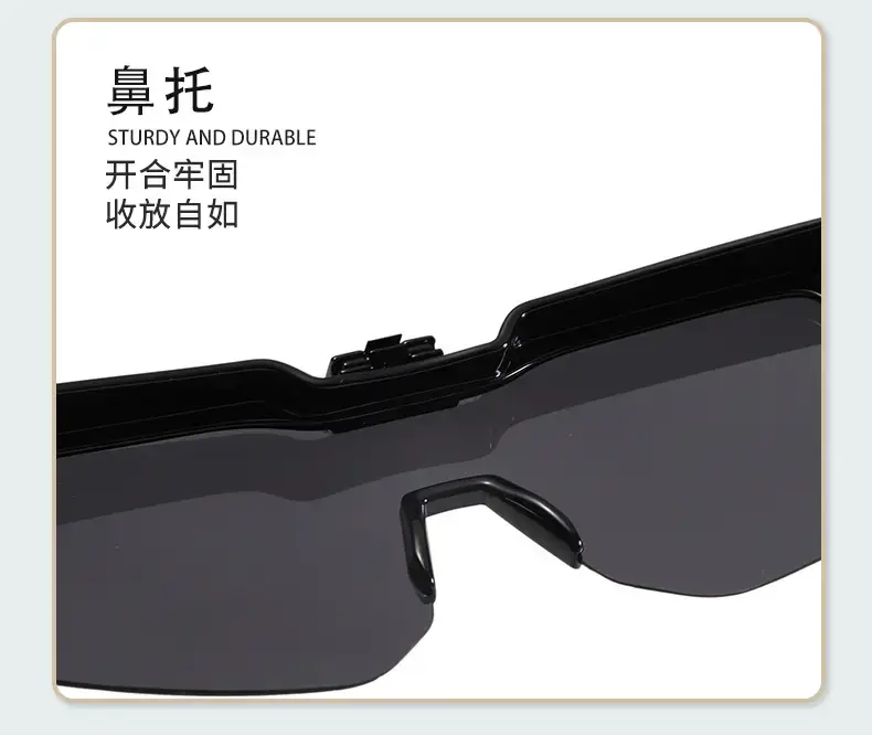 Men UV400 Flip-Up Sunglasses Deep Gray Frame — feature 11