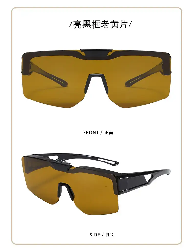 Men UV400 Flip-Up Sunglasses Deep Gray Frame — feature 17