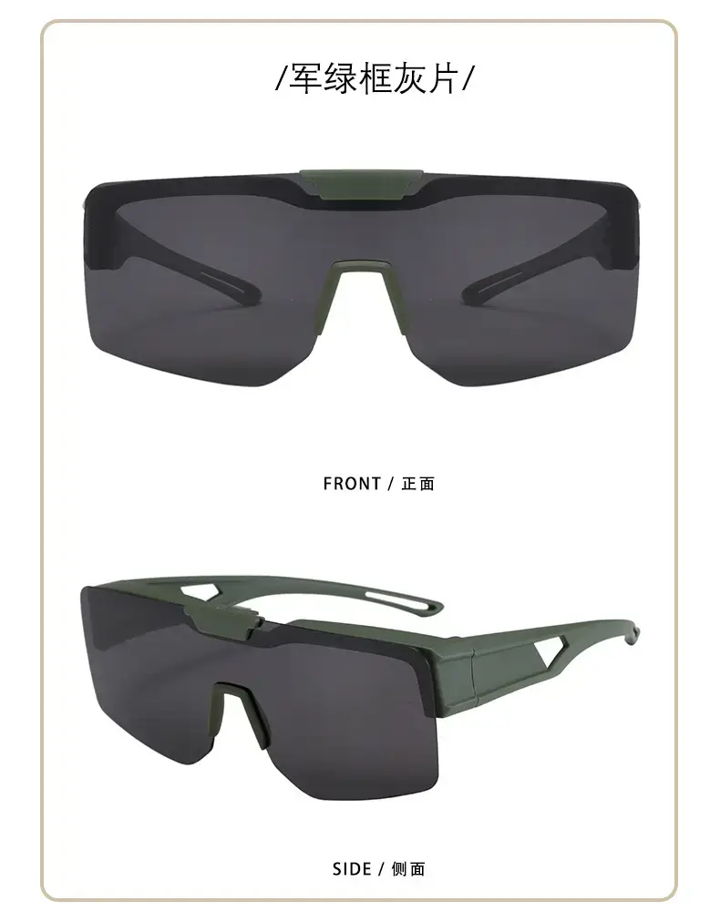 Men UV400 Flip-Up Sunglasses Deep Gray Frame — feature 18