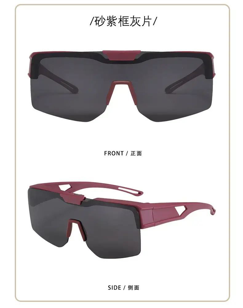 Men UV400 Flip-Up Sunglasses Deep Gray Frame — feature 20