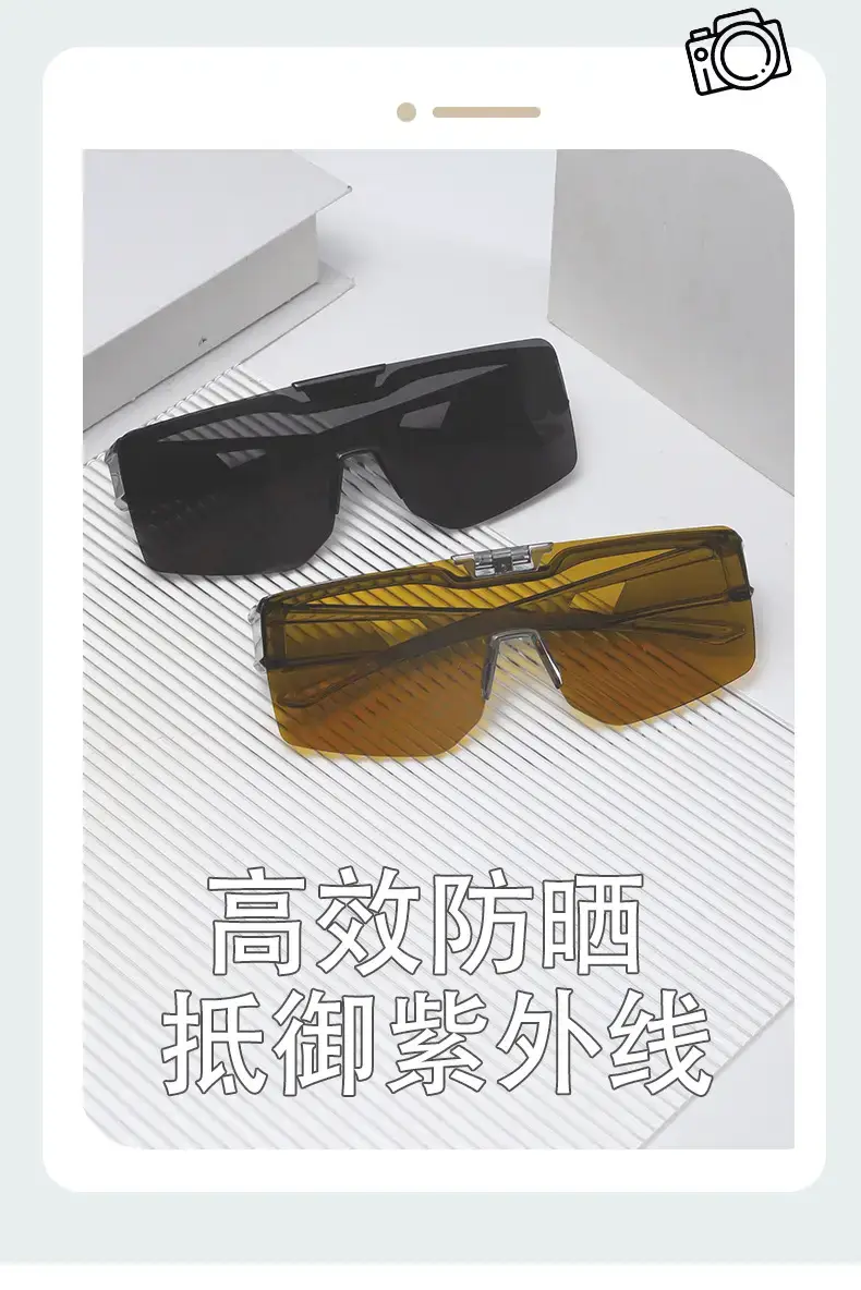 Men UV400 Flip-Up Sunglasses Deep Gray Frame — feature 6