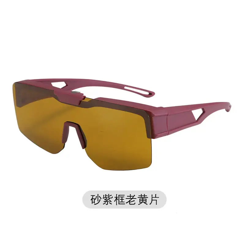Men UV400 Flip-Up Sunglasses Deep Gray Frame - Image 7