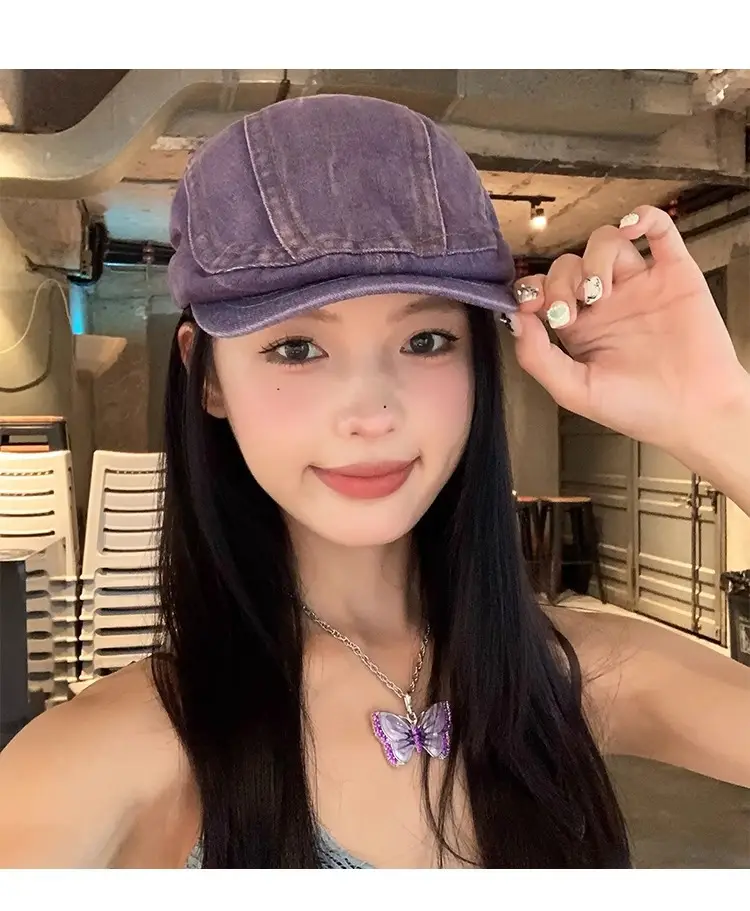Japanese Style Retro Denim Cap Blue — feature 10