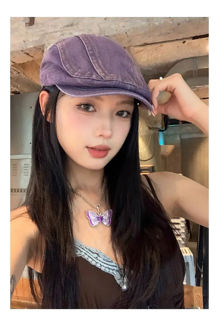 Japanese Style Retro Denim Cap Blue — feature 11