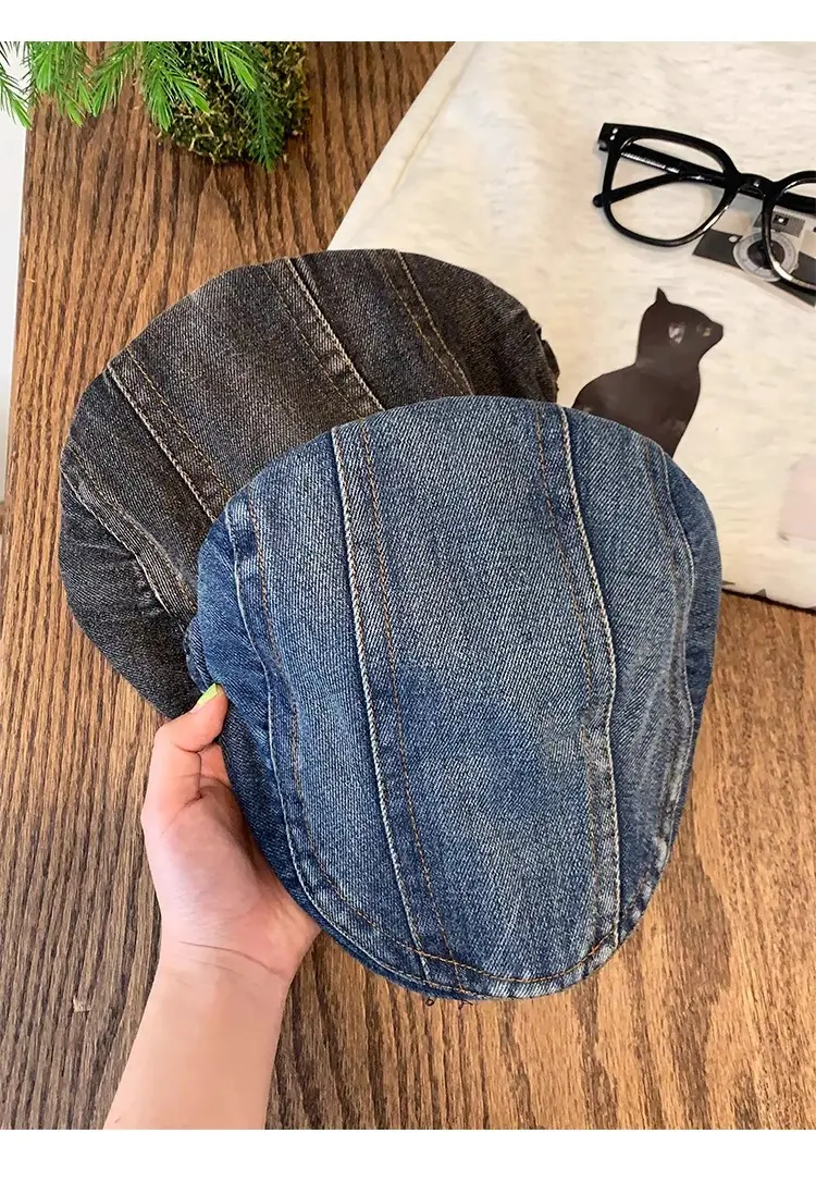 Japanese Style Retro Denim Cap Blue — feature 15