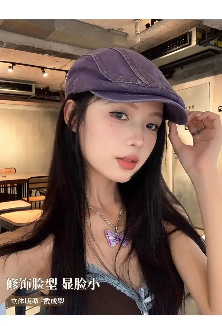 Japanese Style Retro Denim Cap Blue — feature 8