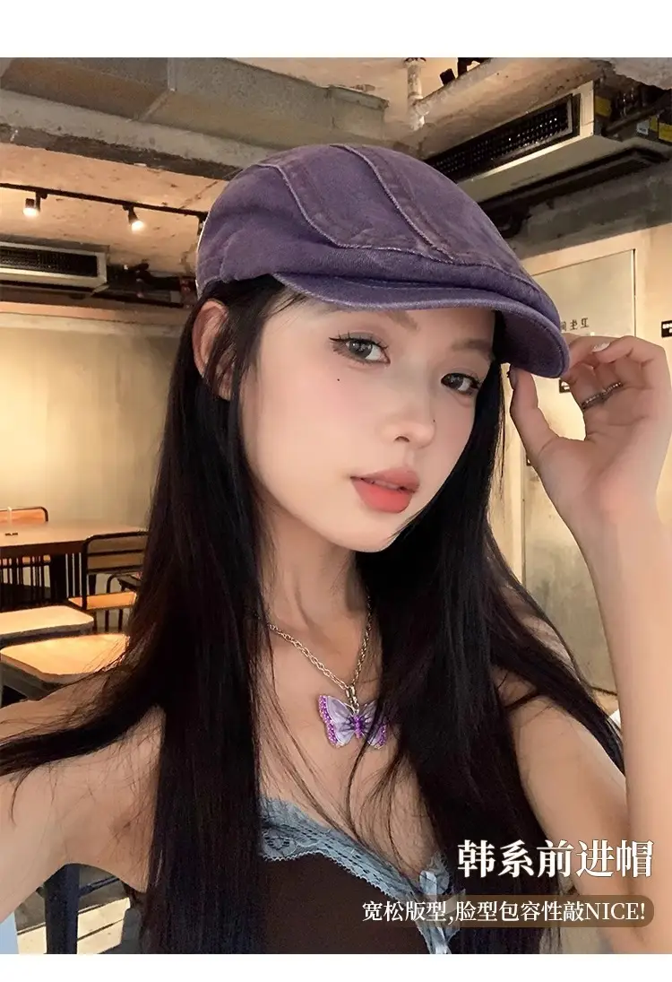 Japanese Style Retro Denim Cap Blue — feature 9