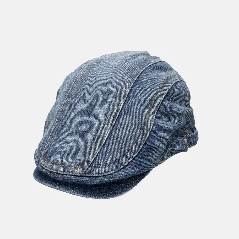 Japanese Style Retro Denim Cap Blue - Image 3